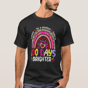 100 Days Of School For Brighter Teacher Rainbow Le T-Shirt
