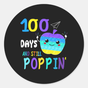 100 Days Of School For Fidget Popit Lovers Boys Gi Classic Round Sticker