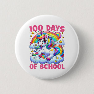 100 Days Of School For Girl Kids Teacher 100th 6 Cm Round Badge