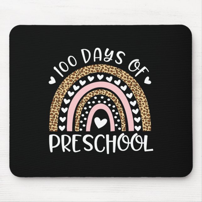 100 Days Of School For Preschool Teacher Rainbow L Mouse Pad (Front)