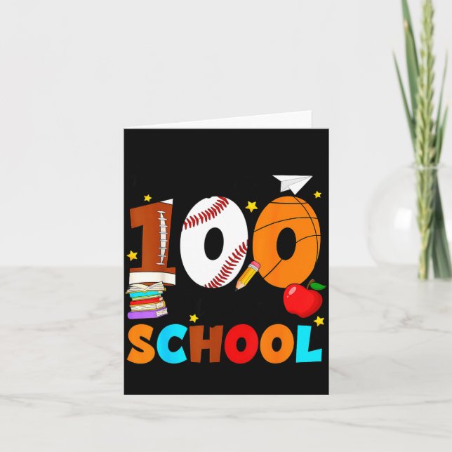 100 Days Of School For Teacher Kids Boys Girls 100 Card (Front)