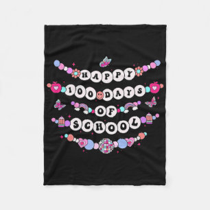 100 Days Of School Friendship Bracelet Teacher Fleece Blanket