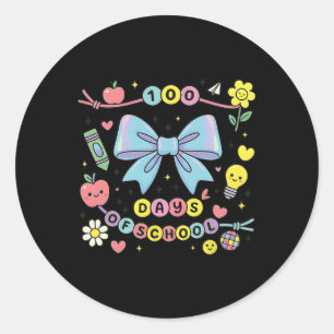 100 Days Of School Friendship Bracelets 100 Days S Classic Round Sticker