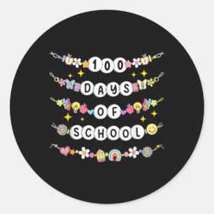 100 Days Of School Friendship Bracelets 100 Days S Classic Round Sticker