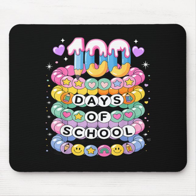 100 Days Of School Friendship Bracelets 100 Days S Mouse Pad (Front)