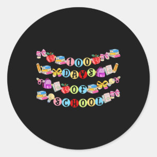 100 Days Of School Friendship Bracelets Smarter Fu Classic Round Sticker