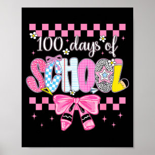 100 Days Of School Fun Milestone Clroom Kids  Poster