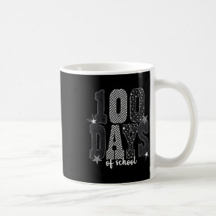 100 Days Of School Funny Black White Checkered Leo Coffee Mug