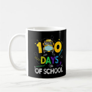 100 Days Of School Funny Bus Face Mask Colorful Bo Coffee Mug