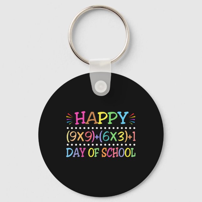 100 Days Of School Funny Math Teacher  Key Ring (Front)