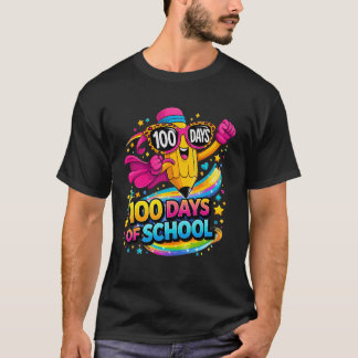 100 Days of School Funny Pencil Kids Teacher 100th T-Shirt