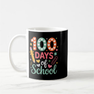 100 Days Of School Funny Retro Chequered Circle Coffee Mug