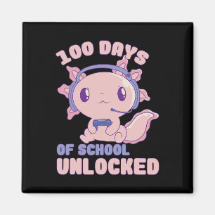 100 Days Of School Gamer Axolotl 100th Day Of Scho Magnet