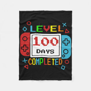 100 Days Of School Gamer Boy Kids 100th Day Of Sch Fleece Blanket