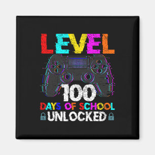 100 Days Of School Gamer Boy Level 100 Unlocked Ga Magnet