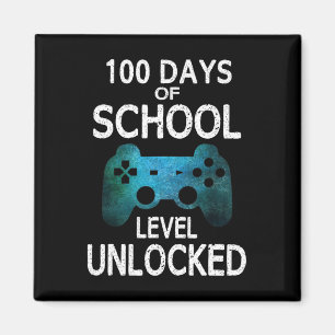 100 Days Of School Gamer Video Games Level Unlocke Magnet