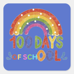 100 days of school gift teacher square sticker