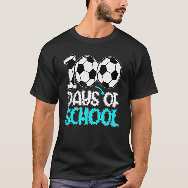 100 Days Of School Gifts 100th Day Soccer Teacher  T-Shirt (Front)