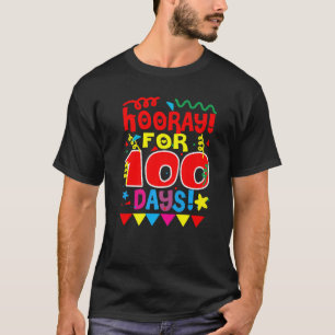 100 Days Of School Girl Boy Hooray For 100 Days Sc T-Shirt