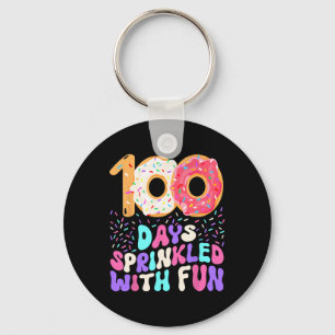 100 Days Of School Girl Cute Sprinkled Doughnut Ha Key Ring