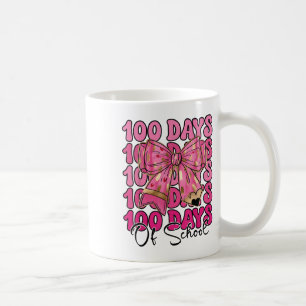 100 Days Of School Girls Coquette Bow 100th Day Coffee Mug