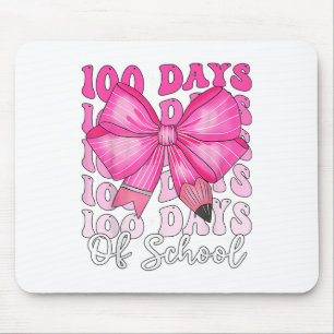 100 Days Of School Girls Coquette Bow 100th Day Mouse Pad