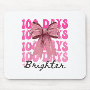 100 Days Of School Girls Coquette Bow 100th Day Mouse Pad