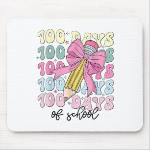 100 Days Of School Girls Coquette Bow 100th Day Mouse Pad