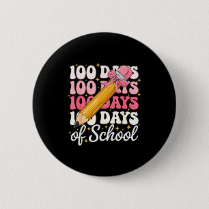 100 Days Of School Girls Coquette Bow 100th Day Of 6 Cm Round Badge