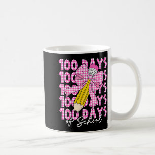 100 Days Of School Girls Coquette Bow 100th Day Of Coffee Mug