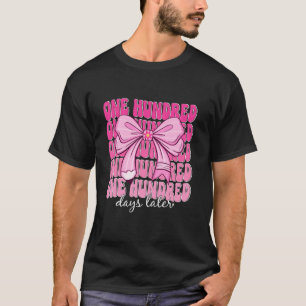 100 Days of School Girls Coquette Bow 100th days l T-Shirt