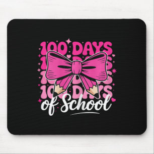 100 Days Of School Girls Teacher Coquette Bow Kids Mouse Pad