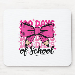 100 Days Of School Girls Teacher Coquette Bow Kids Mouse Pad