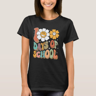 100 Days Of School Groovy 100th Day Of School Wome T-Shirt
