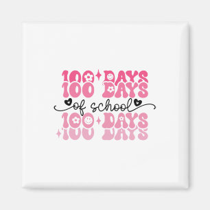 100 Days Of School Groovy 100th Day Teacher Girl K Magnet