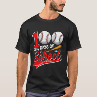 100 Days Of School Happy 100Th Day Baseball Teache T-Shirt