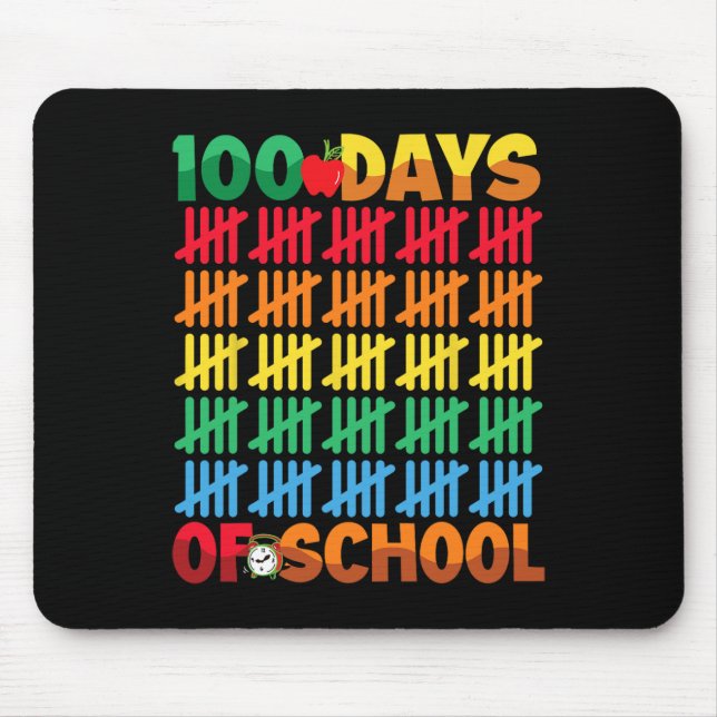 100 Days Of School Happy 100th Day Of School Teach Mouse Pad (Front)