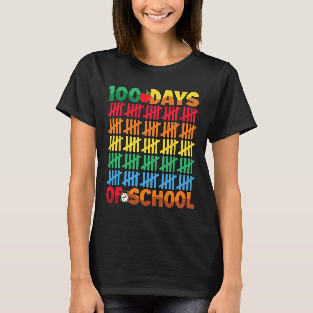 100 Days Of School Happy 100th Day Of School Teach T-Shirt (Front)