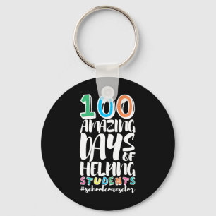 100 Days Of School Helping Students School Counsel Key Ring