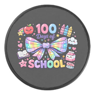 100 Days Of School Hockey Puck