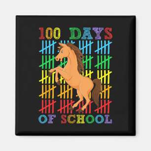 100 Days Of School Horse Lover Boys Girls 100th Da Magnet