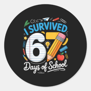 100 Days Of School I Survived 67 Days Of School Te Classic Round Sticker