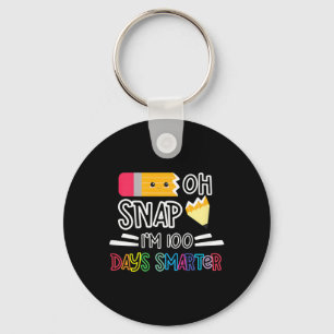 100 Days Of School I'm 100 Days Smarter Oh Snap Pe Key Ring