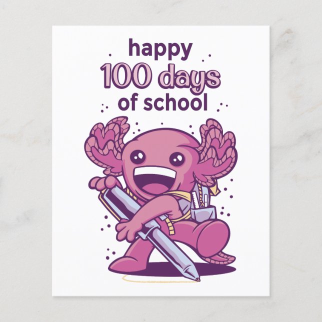 100 days of school invitation flyer (Front)