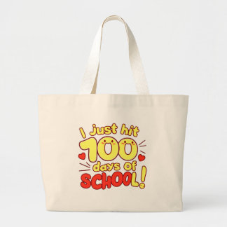 100 Days of School Kawaii Style Design Large Tote Bag