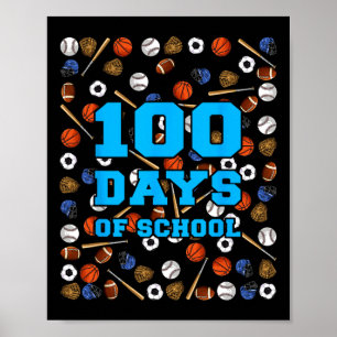 100 Days Of School Ketll Soccer Footll Sell Sports Poster