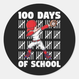 100 Days Of School Kids 100th Day Of School Baseba Classic Round Sticker