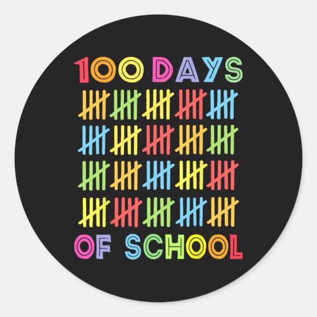 100 Days of School  Kids 100th Day of School Costu Classic Round Sticker (Front)