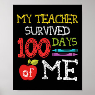100 Days Of School Kids 100th Day Of School  Poster