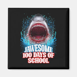 100 Days Of School Kids Adults Great White Shark Magnet